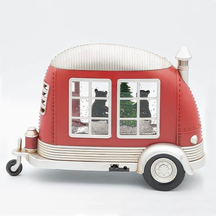 Swirl Camper With Bears Water Globe Back