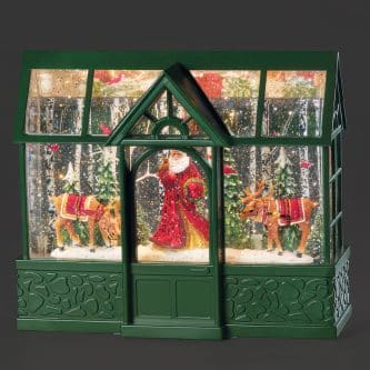 Swirl Greenhouse Santa Water Globe