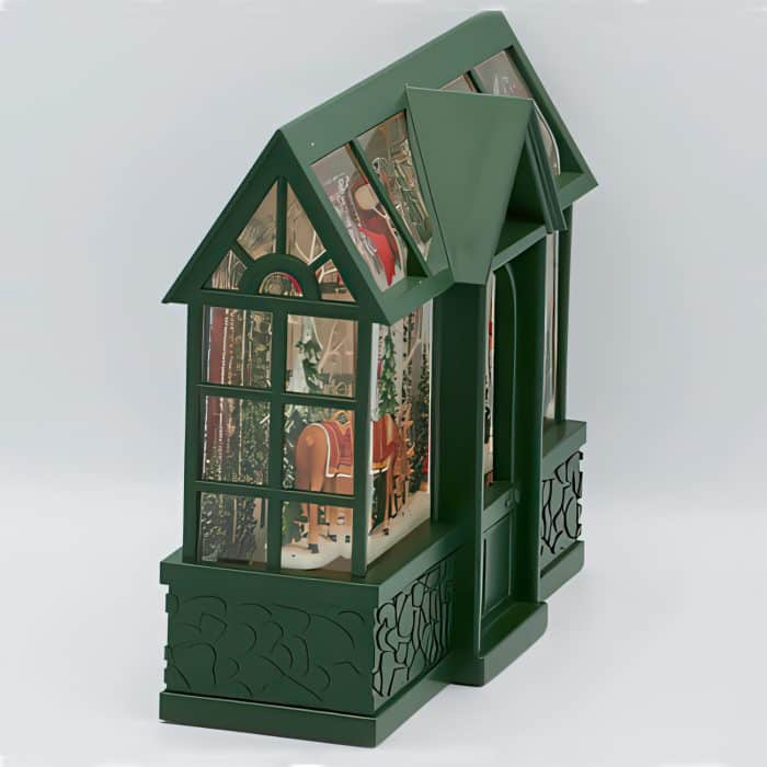 Swirl Greenhouse Santa Water Globe Side One