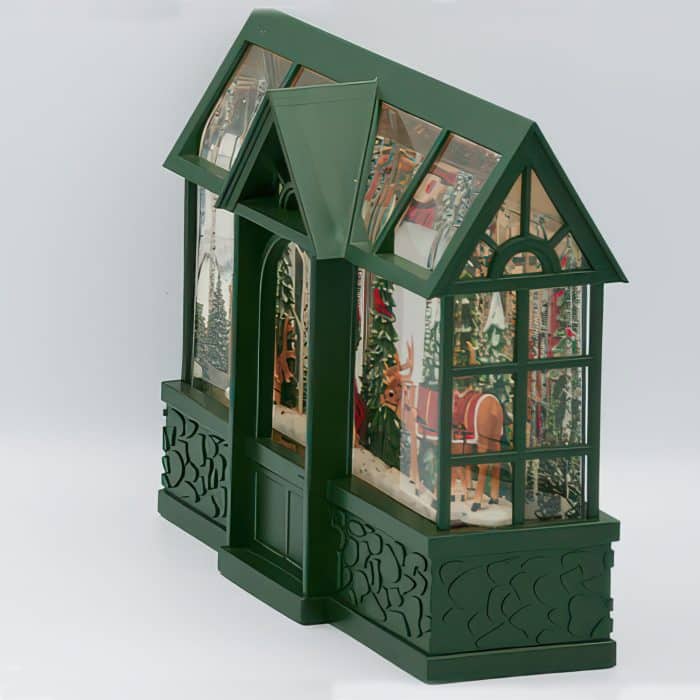 Swirl Greenhouse Santa Water Globe Side Two