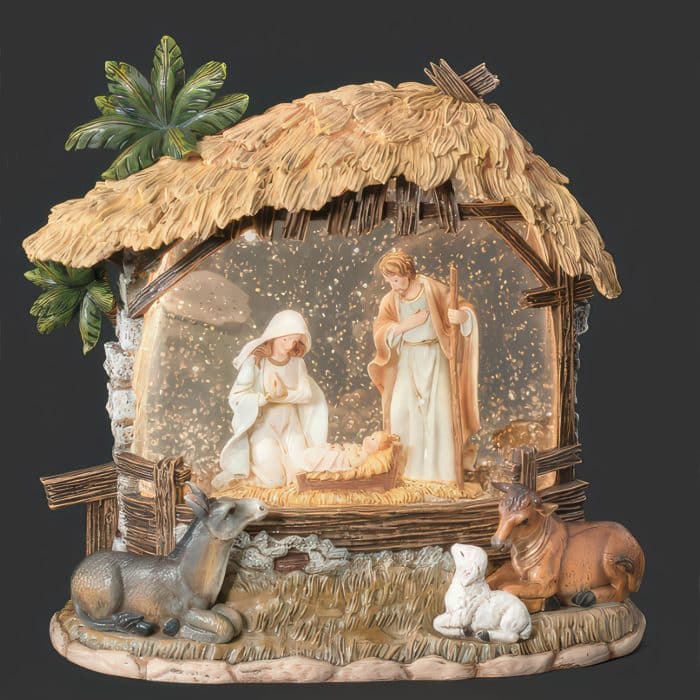 Swirl Holy Family Water Globe Back