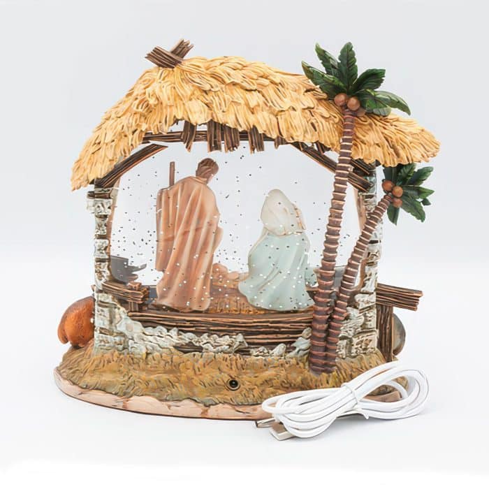 Swirl Holy Family Water Globe Back