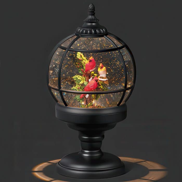 Swirl Sphere Cardinals On A Branch