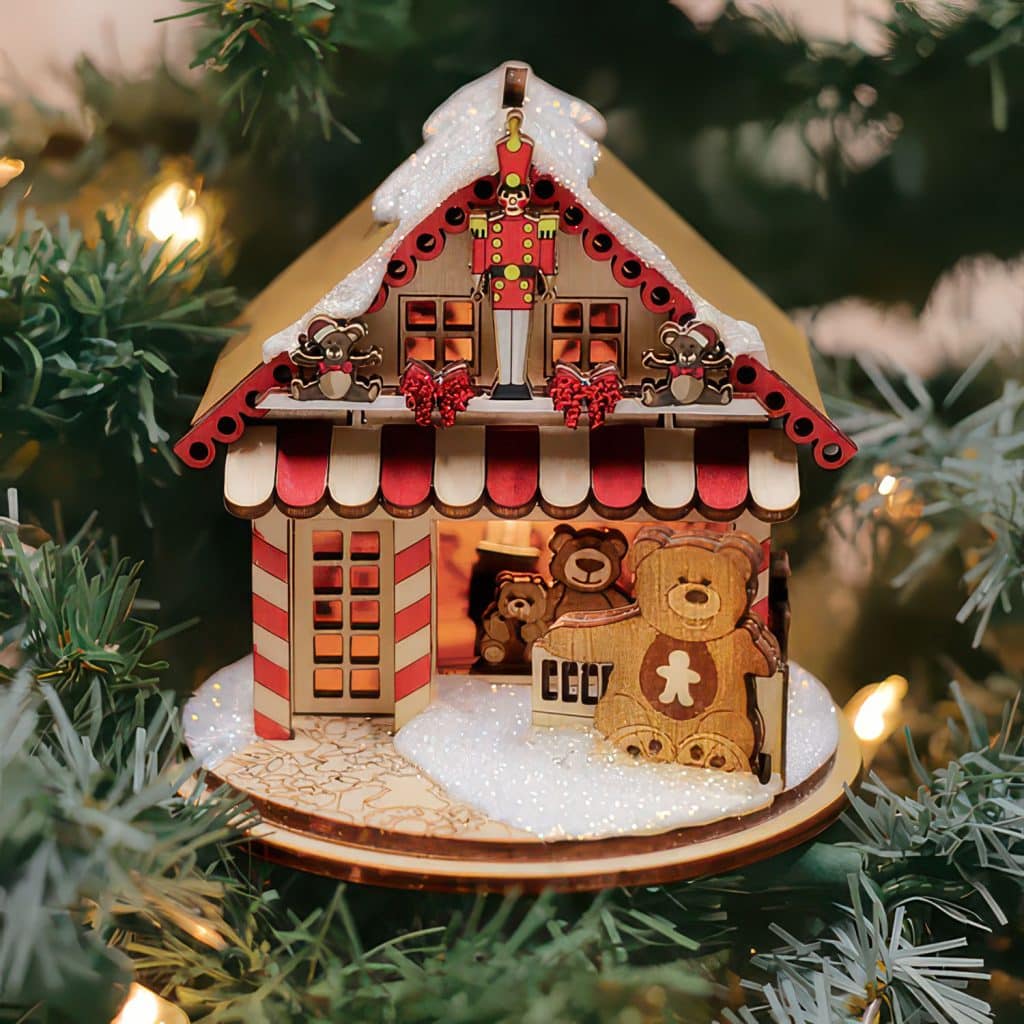 Teddy Bear Shop Ornament Old World Christmas