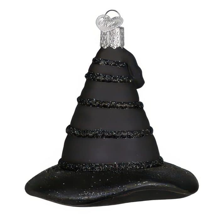 The Green Witch's Hat Ornament Old World Christmas Back