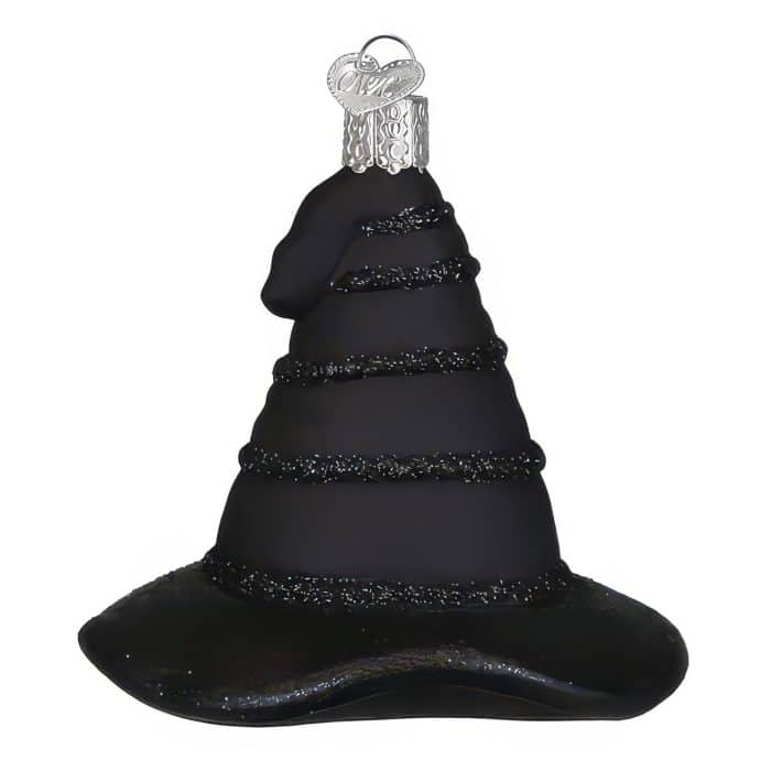 The Green Witch's Hat Ornament Old World Christmas Front
