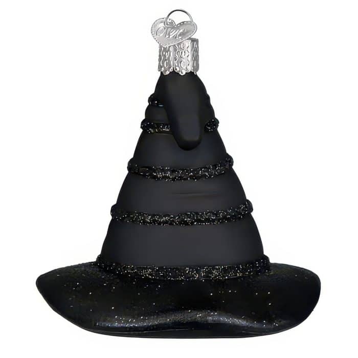 The Green Witch's Hat Ornament Old World Christmas Side