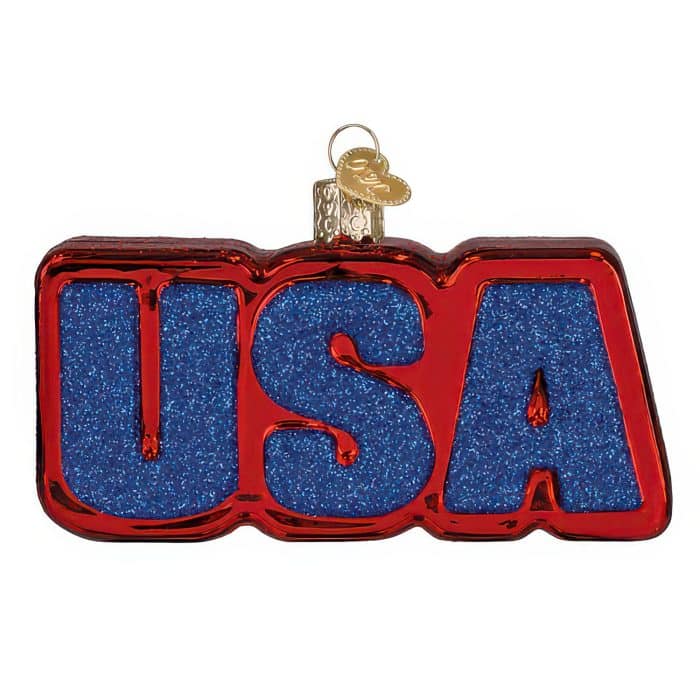 Usa Block Letter Ornament Old World Christmas Front