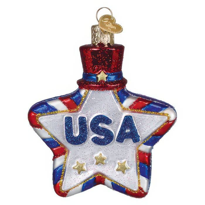 Usa Star Ornament Old World Christmas Front