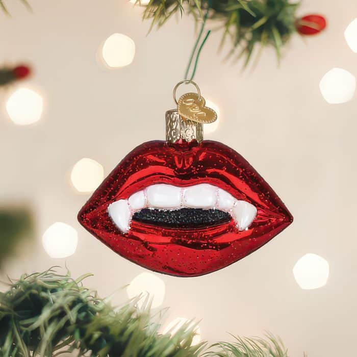 Vampire Lips Ornament Old World Christmas