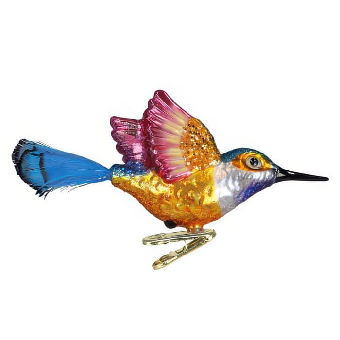Vibrant Hummingbird Ornament Old World Christmas Back