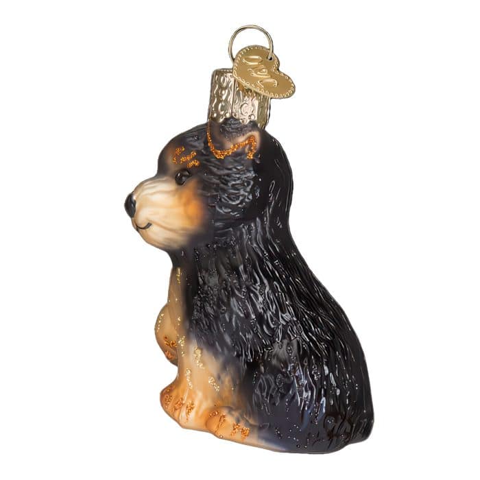 Yorkie Puppy Ornament Old World Christmas Side