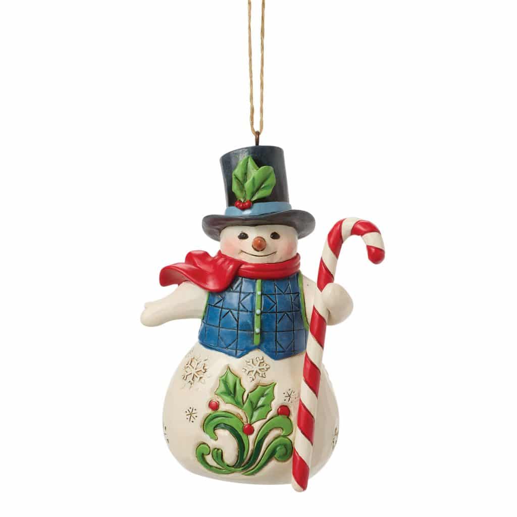Candy Cane Snowman Ornament by Jim Shore