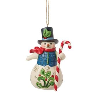 Candy Cane Snowman Ornament By Jim Shore