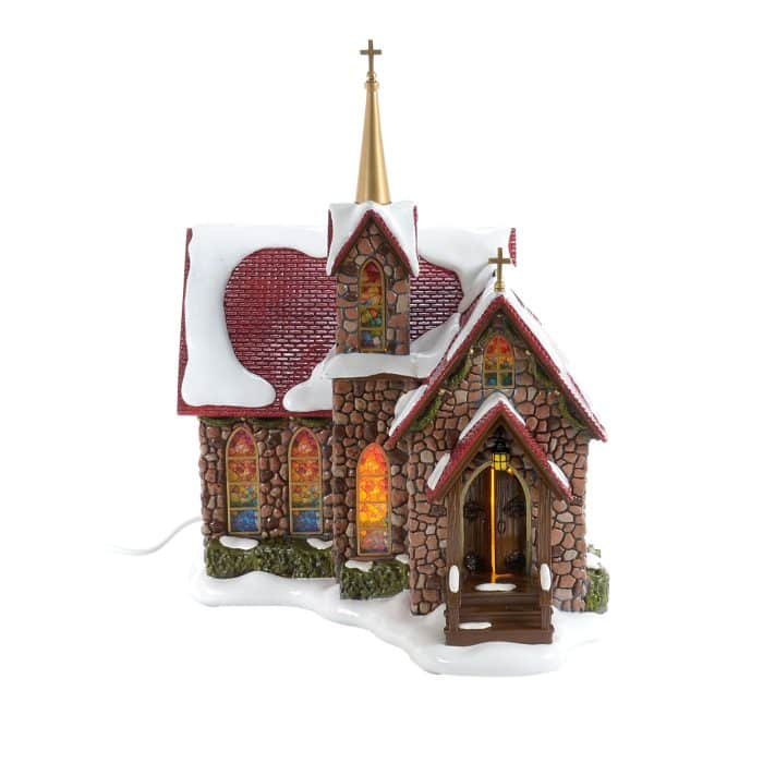 Chapel of Abundant Grace 50th Snow Village D56 Front
