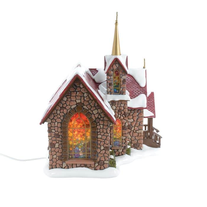 Chapel of Abundant Grace 50th Snow Village D56 Side