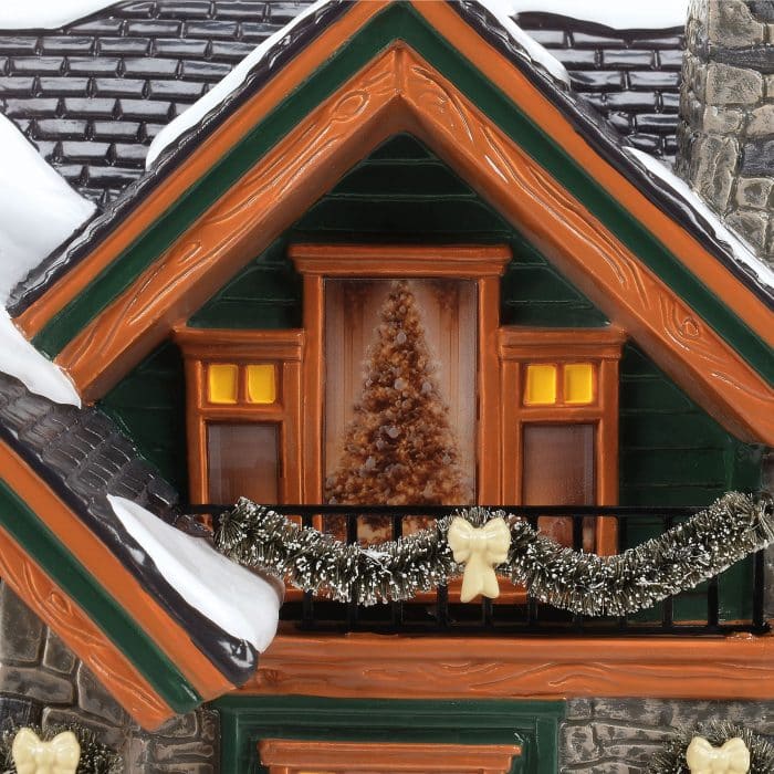 Christmas Lodge Snow Village D56 Close Up