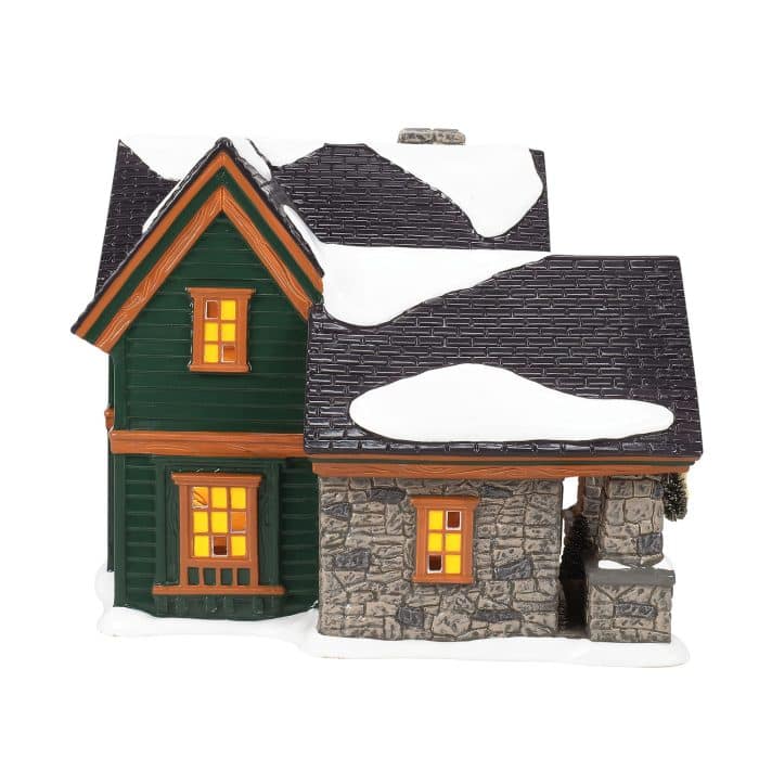 Christmas Lodge Snow Village D56 Side