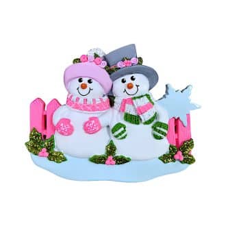 Fancy Snowman Fence Ornament Personalize