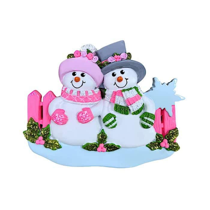 Fancy Snowman Fence Ornament Personalize