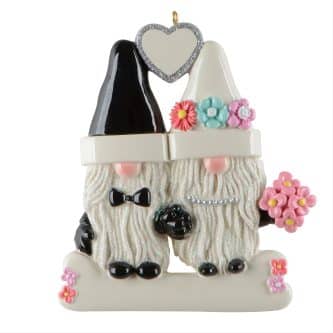 Gnome Wedding Couple Ornament Personalize
