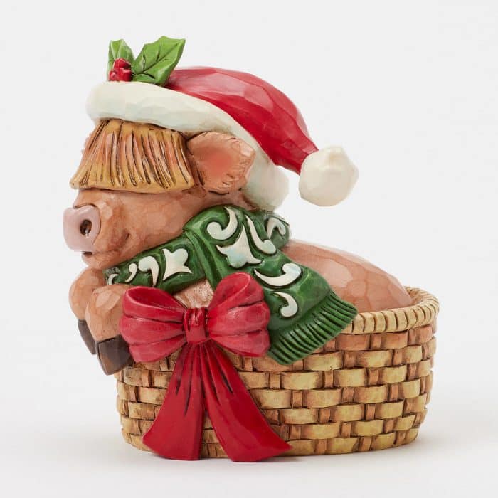 Highland Cow In Basket Figurine By Jim Shore Back