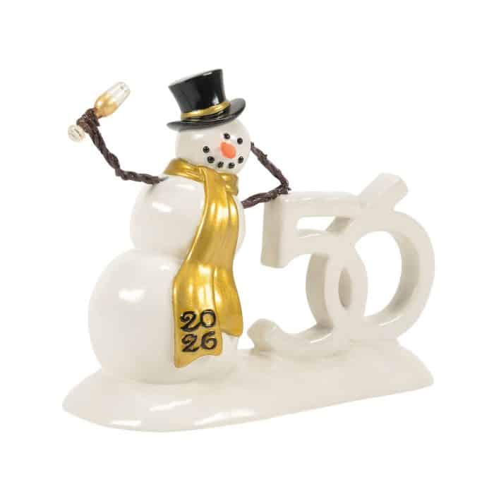 Lucky the Snowman 50th 2026 Snow Village D56 Quarter View
