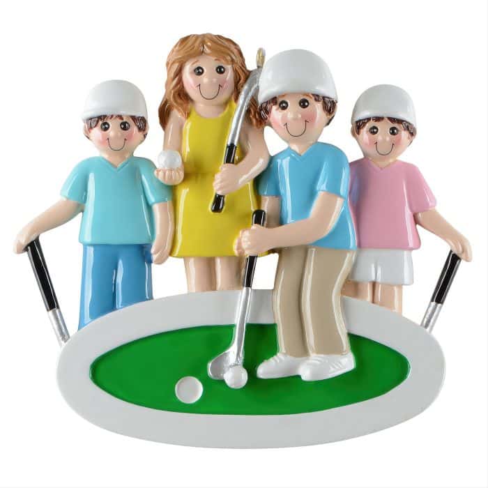 Mini Golf Families Ornaments Personalize Four