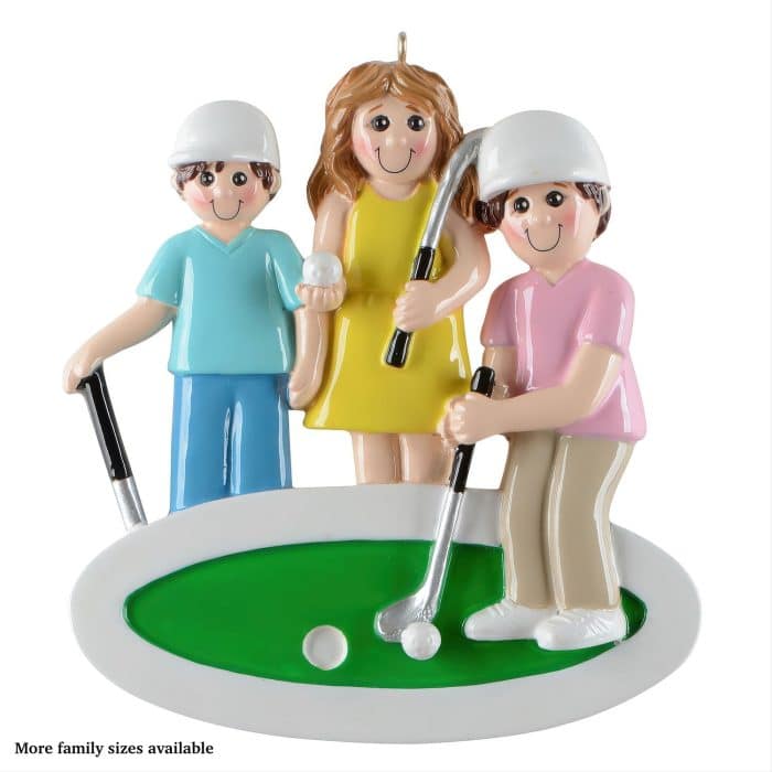 Mini Golf Families Ornaments Personalize Three