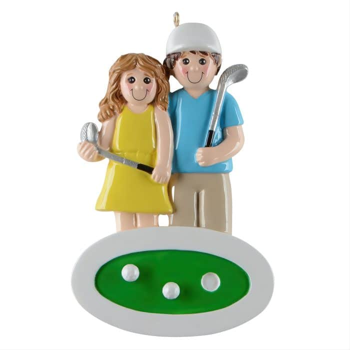 Mini Golf Families Ornaments Personalize Two