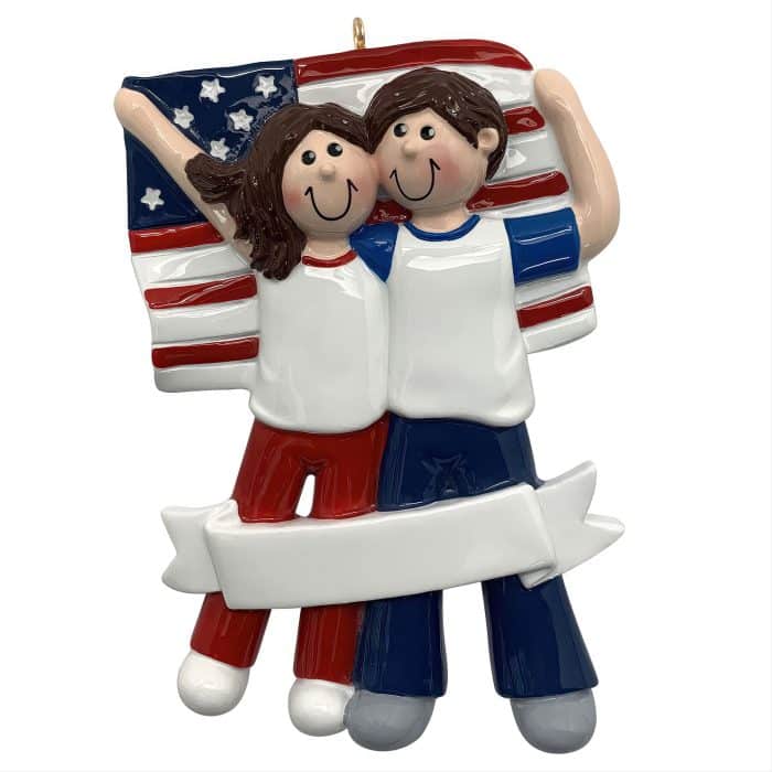 Patriotic Couple Ornament Personalize