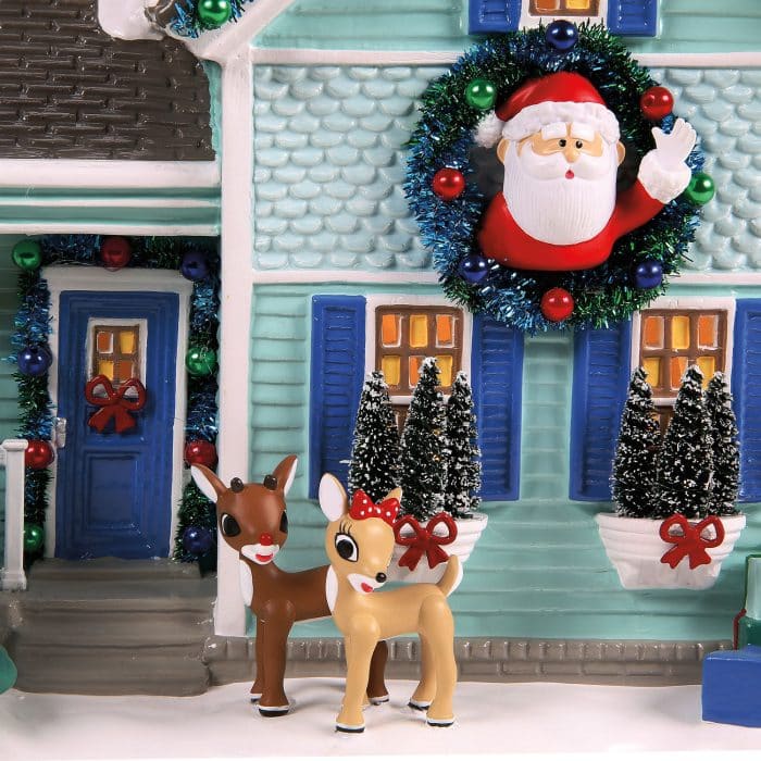 Rudolph House Snow Village D56 Close Up
