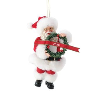 Santa With 2026 Wreath Possible Dreams Ornament