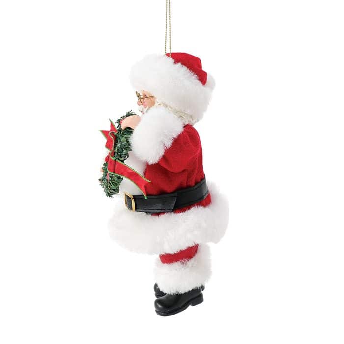Santa with 2026 Wreath Possible Dreams Ornament Side