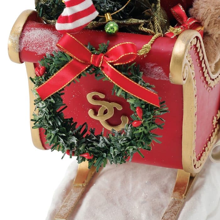 Snowy Sleighride Possible Dreams Santa Figurine Close Up Wreath
