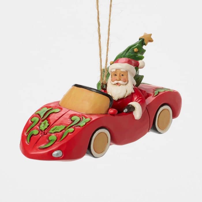 Sports Car Santa Ornament by Jim Shore