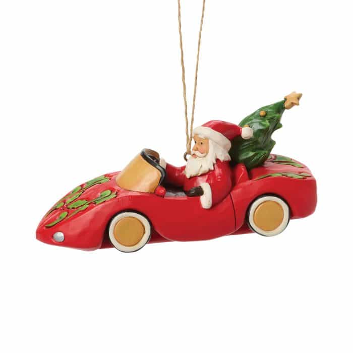 Sports Car Santa Ornament by Jim Shore Side
