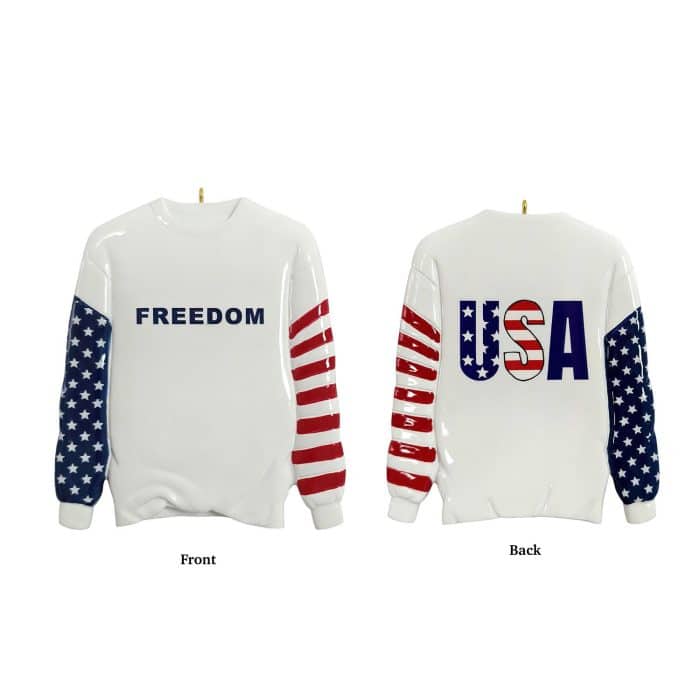 Usa Freedom Sweater Ornament Personalize