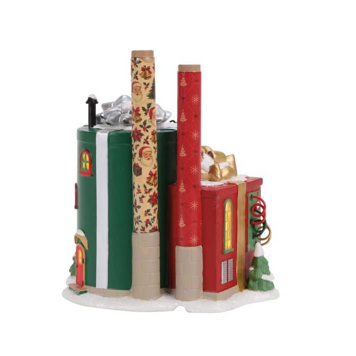 Wrapping Paper Factory North Pole Village D56 Back