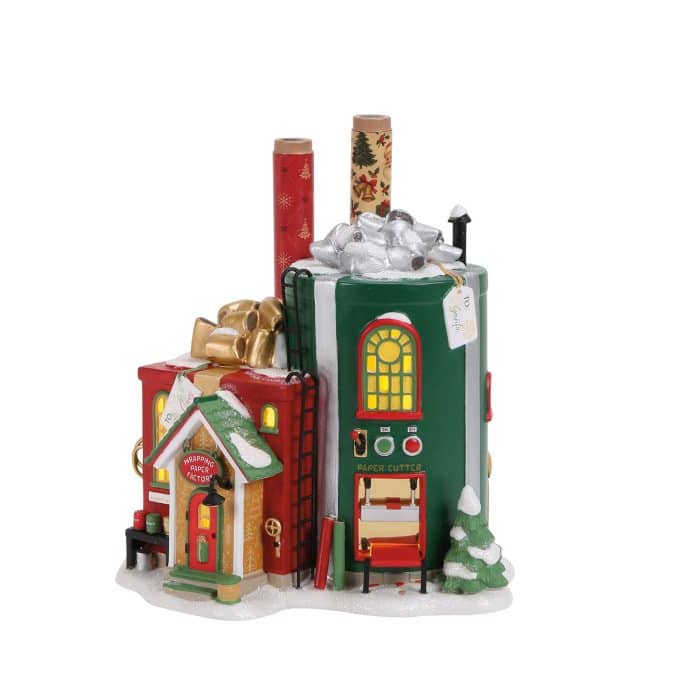 Wrapping Paper Factory North Pole Village D56 Front