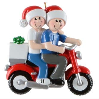 Zippy Motorcycle Couple Ornament Personalize