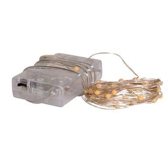 50 Led Lights Silver Wire Battery Operated Battery Pack