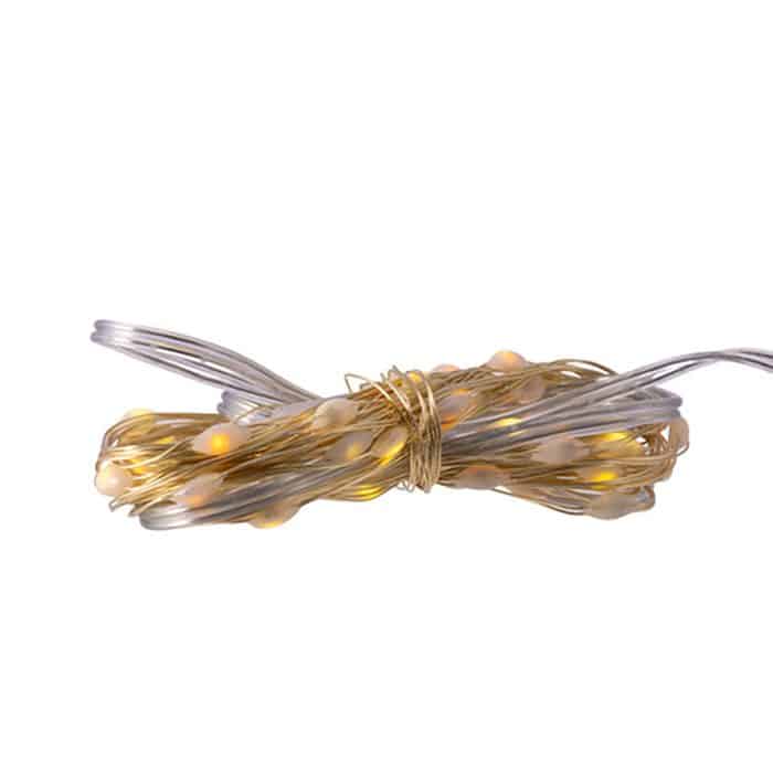 50 Led Lights Twinkle Gold Wire Battery Operated