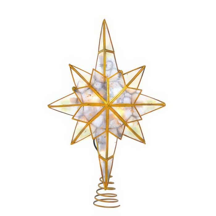 Capiz Star Eight Point Lit Tree Topper