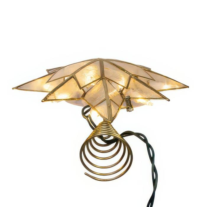 Capiz Star Eight Point Lit Tree Topper Bottom