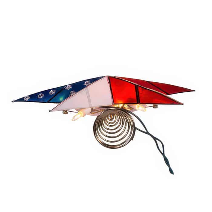 Capiz Usa Flag Inspired Star Lit Tree Topper Bottom