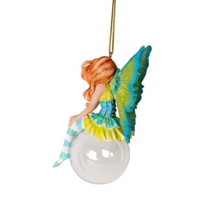 Clover Bubble Riding Fairy Ornament Back