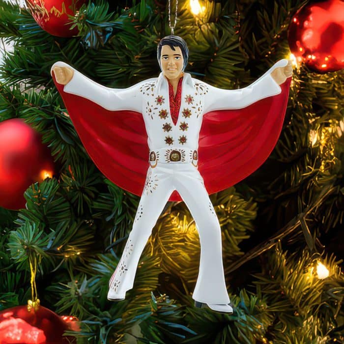 Elvis Presley® White Suit Red Cape Ornament Glam