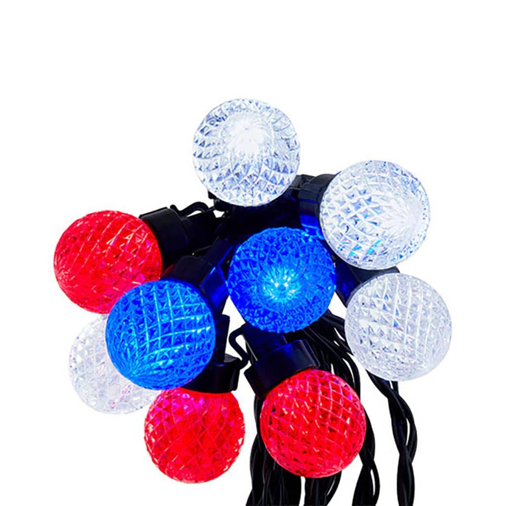 G40 Faceted Red Pure White  Blue Led