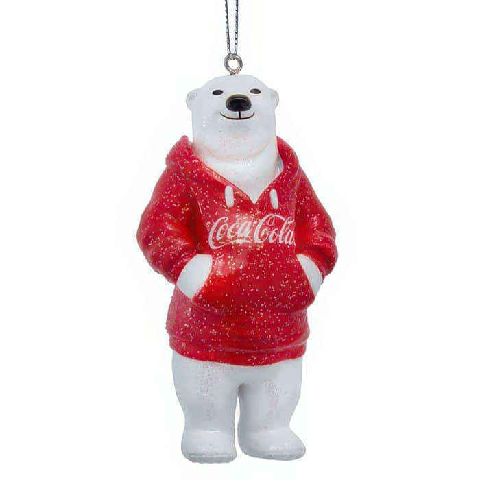 Glitter Hoodie Coca cola® Polar Bear Ornament